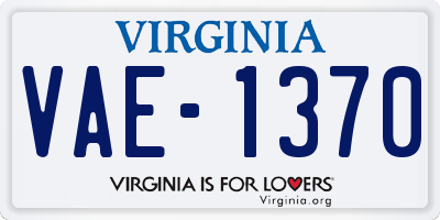VA license plate VAE1370