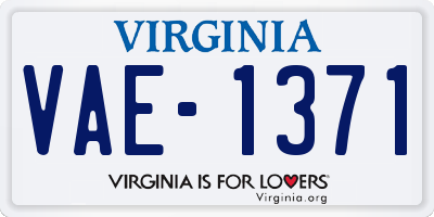 VA license plate VAE1371