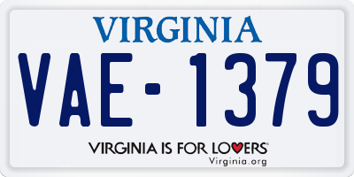 VA license plate VAE1379