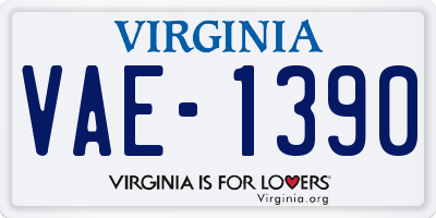 VA license plate VAE1390