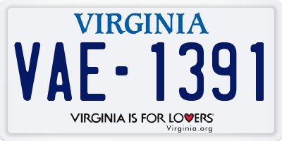 VA license plate VAE1391