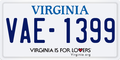 VA license plate VAE1399