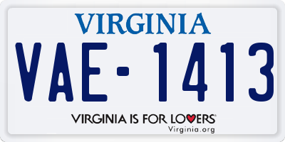 VA license plate VAE1413