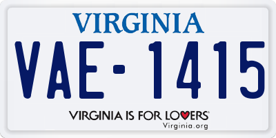 VA license plate VAE1415