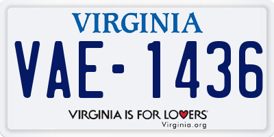 VA license plate VAE1436