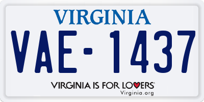 VA license plate VAE1437
