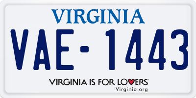 VA license plate VAE1443