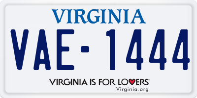 VA license plate VAE1444