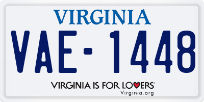 VA license plate VAE1448
