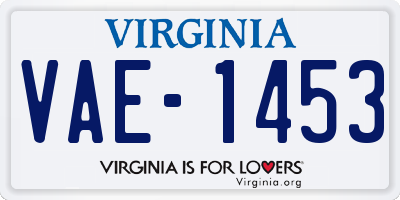 VA license plate VAE1453