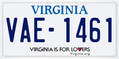 VA license plate VAE1461