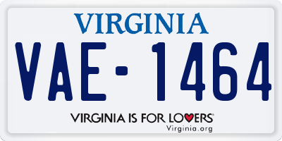 VA license plate VAE1464
