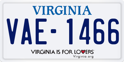 VA license plate VAE1466