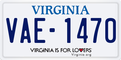 VA license plate VAE1470