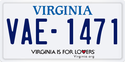 VA license plate VAE1471