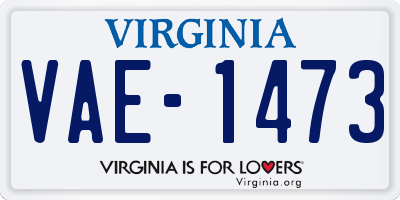 VA license plate VAE1473