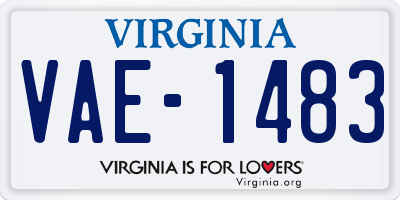 VA license plate VAE1483