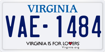 VA license plate VAE1484