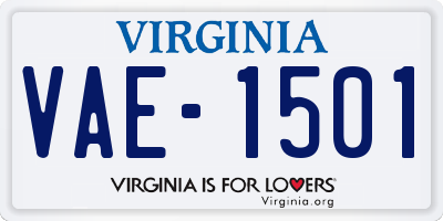 VA license plate VAE1501