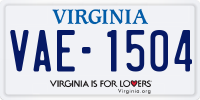 VA license plate VAE1504