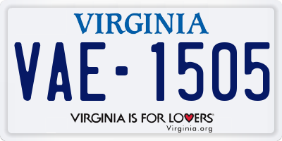 VA license plate VAE1505