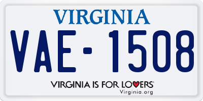 VA license plate VAE1508