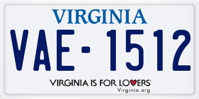VA license plate VAE1512