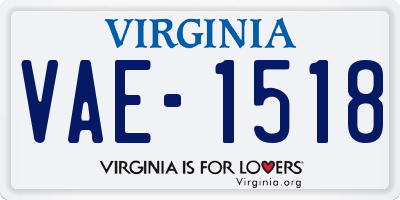 VA license plate VAE1518