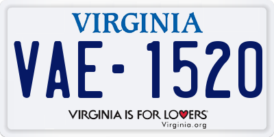 VA license plate VAE1520
