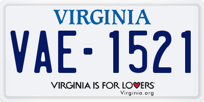VA license plate VAE1521
