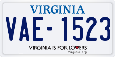 VA license plate VAE1523