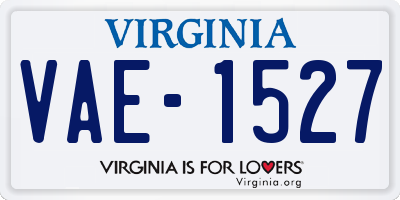 VA license plate VAE1527