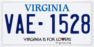 VA license plate VAE1528