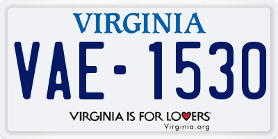 VA license plate VAE1530