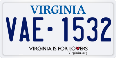 VA license plate VAE1532