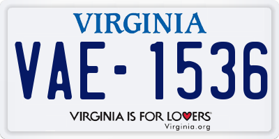 VA license plate VAE1536