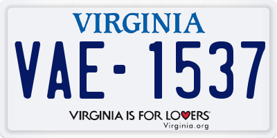 VA license plate VAE1537