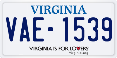 VA license plate VAE1539