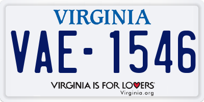VA license plate VAE1546