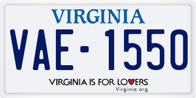 VA license plate VAE1550