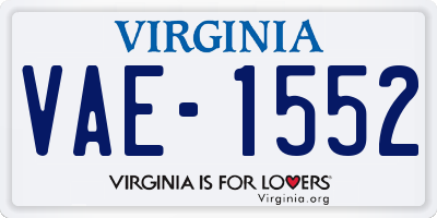 VA license plate VAE1552