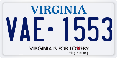 VA license plate VAE1553
