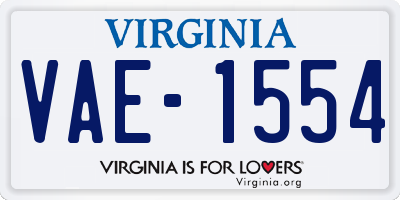 VA license plate VAE1554
