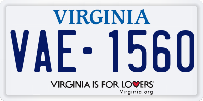 VA license plate VAE1560