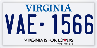 VA license plate VAE1566