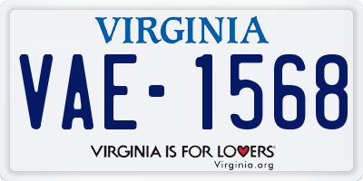VA license plate VAE1568