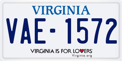 VA license plate VAE1572
