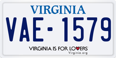 VA license plate VAE1579