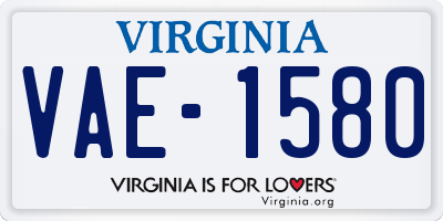 VA license plate VAE1580