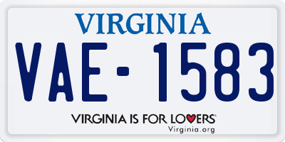 VA license plate VAE1583